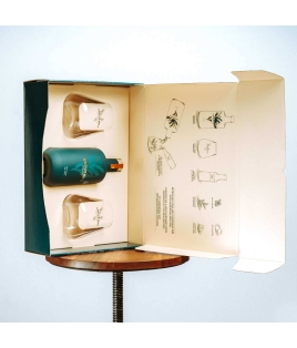 Gin belge bio - Pr. de Liège - Coffret Arduenna Gin Organic 100 % biologique - Bouteille + 2 verres