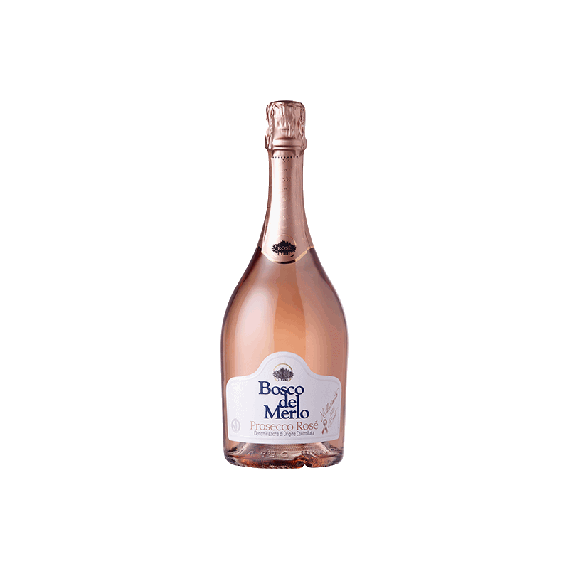 Vin pétillant italien rosé vegan - DOC Prosecco - Bosco del Merlo - Prosecco Brut Rosé Millesimato